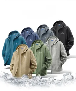 Detail view of lightweight sun protection jackets in multiple colors with cooling ice effects
