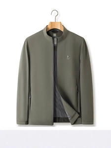 Giacca da Uomo Casual con Colletto alla Coreana Antivento con Cerniera Leggera Primavera Autunno Cappotto Business con Tasche