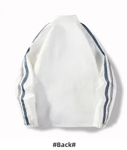 Vue arrière de la veste de sport blanche style britannique avec rayures grises