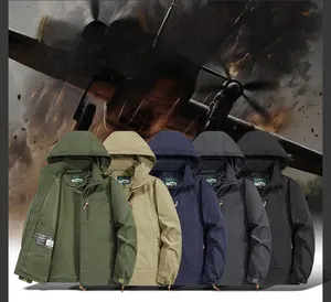 Men's outdoor windbreaker jacket in five colors with mesh lining and adjustable hood