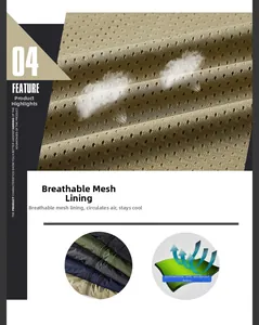 Breathable honeycomb mesh lining detail for men's outdoor jacket in multiple colors