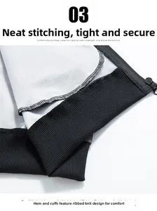 Detailed macro view of the knitted ribbed cuffs and reinforced stitching on jacket