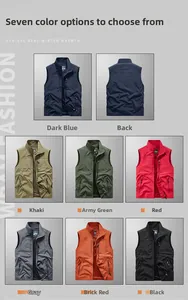 Gilet outdoor in sette colori con collo alto, multitasche e fodera in mesh traspirante