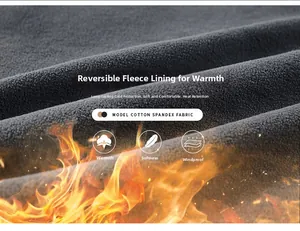 Macro shot of warm fleece fabric lining showing soft texture and windproof quality