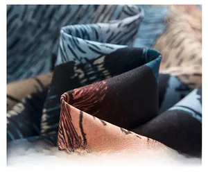 Close-up of soft skin-friendly fabric with Van Gogh Starry Night 3D digital print