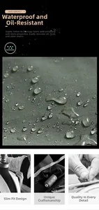 Macro shot of water-repellent army green fabric with Teflon oil and stain resistance