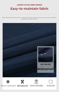 Détail du tissu bleu marine haute densité avec texture hydrofuge et anti-froissage
