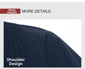 Détails de couture de l'épaule d'une veste business bleu foncé pour hommes