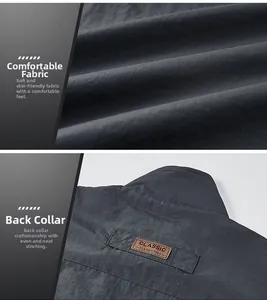Detail of skin-friendly fabric texture and back neck stitching with leather label