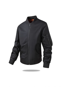 Blouson Bomber MA-1 Classique pour Hommes Coupe-Vent Imperméable Coupe Décontractée Veste de Travail Casual Poignets Côtelés Doublure Orange