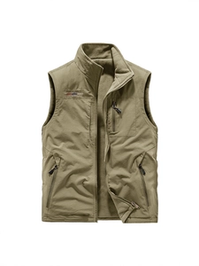 Men's thickened fleece tactical vest with multi-pocket design for outdoor warmth