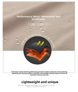 Detail of waterproof breathable fabric with sealed seams for outdoor hiking jackets