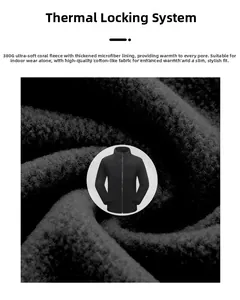 Detail of 380G ultra-soft coral fleece lining for 3-in-1 waterproof hiking jacket