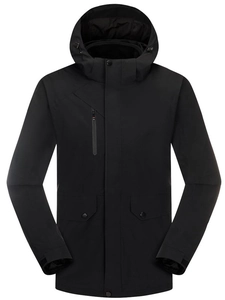 Unisex Waterproof Windproof Outdoor Jacket Detachable Fleece Liner Hooded Hiking Camping Mountaineering Hardshell Coat Multi-Pocket Parka