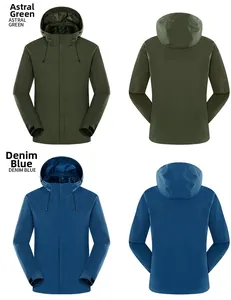Détail des vestes à capuche Astral Green et Denim Blue avec poignets réglables velcro