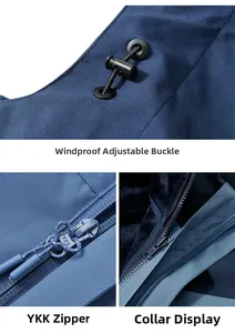 Détail de la veste 3-en-1 avec fermeture YKK, cordons coupe-vent et doublure polaire chaude