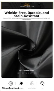 Detail of windproof 100% polyester fabric showing wrinkle-resistant texture for vest