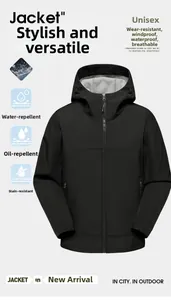 Macro detail of waterproof breathable fabric on high-performance hooded outdoor jacket