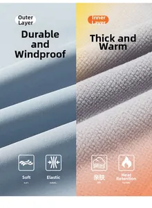 Macro detail of waterproof blue fabric with grey fleece lining for thermal insulation