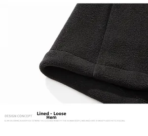 Detailed macro view of the fleece lining with a loose hem for superior thermal warmth