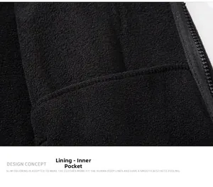 Detailed macro view of the black fleece lining with a secure inner zipper pocket