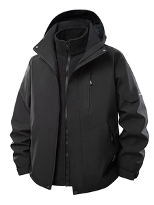 Women Men 3-In-1 Outdoor Jacket Waterproof Windproof Fleece Liner Detachable Hooded Coat For Climbing Hiking Warm Sportswear
