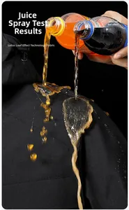 Close-up of waterproof tech fabric showing lotus leaf hydrophobic effect with liquid beads
