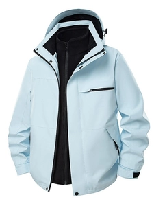 3-in-1 Waterproof Outdoors Jacket Windproof Fleece Detachable Hood Hiking Coat For Men Women Unisex Winter Sportswear Jacket