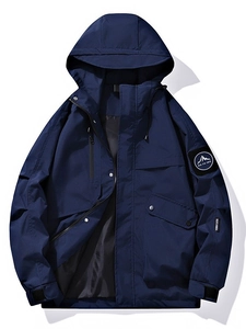 Men Hooded Windbreaker Jacket Waterproof Breathable Multi Pocket Tactical Workwear Outdoor Climbing Hiking Functional Coat