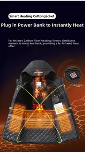 Detail der Heizjacke mit Infrarot-Kohlefasertechnologie und Heizzonen-Ansicht