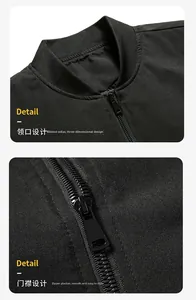 Detail von Rippkragen und Metallreißverschluss an einer schwarzen Bomberjacke