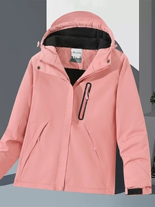 Damen beheizbare Winterjacke in Rosa wasserdicht winddicht für Skifahren und Wandern