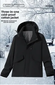 Detail of outdoor winter jacket featuring heat-reflective hexagonal lining and waterproof fabric