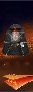 Detail view of infrared thermal reflective honeycomb lining for waterproof outdoor jackets