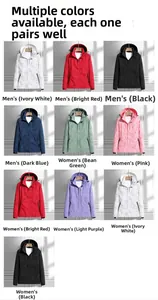 Detailed grid view of lightweight outdoor hooded jackets with maple leaf pattern