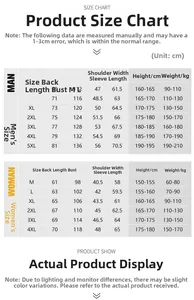 Detailed size chart for windproof maple camouflage jackets showing measurements and weights