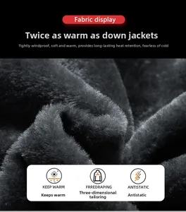 Macro shot of thick fleece lining showing soft thermal windproof and anti-static texture