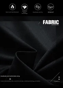 Detail of windproof black tech fabric with breathable mesh lining and dual-layer structure