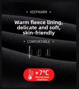 Close-up of thick fleece lining for winter jacket with +7°C thermal heat locking