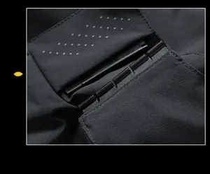 Detail view of the durable buckle and woven fabric texture on this outdoor jacket