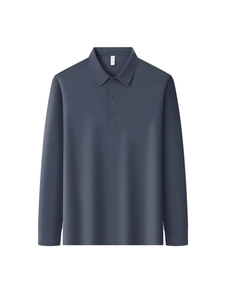 Men's Long Sleeve Ice Silk Polo Shirt Cooling Tech Seamless Bonding UPF 50 Sun Protection Breathable Casual Solid Color Lapel Top