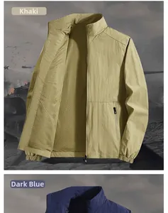 Detail of lightweight tactical jacket showing breathable mesh lining and stand collar design