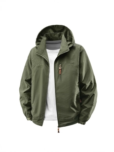 Men's Outdoor Hooded Jacket Waterproof Windproof Sporty Windbreaker Casual Mountain Climbing Coat Autumn Youth Outerwear