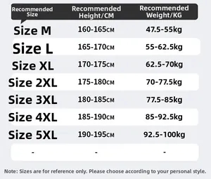 Size chart showing height and weight recommendations for summer sun protection hoodies
