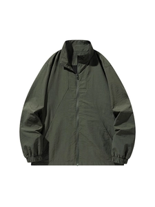 Giacca da Uomo Casual Outdoor Stretch Collo in Piedi Giacca a Vento in Nylon Tinta Unita Leggera Traspirante Sportiva