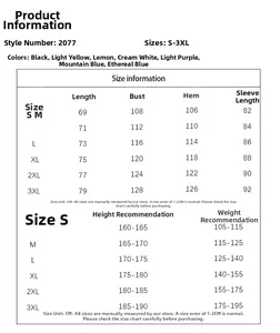 Detailed size chart for outdoor jacket showing length and chest measurements for S to 3XL