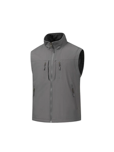 Men Reversible Fleece Lined Vest Outdoor Waterproof Windproof Stand Collar Multi Pocket Casual Winter Warm Outerwear