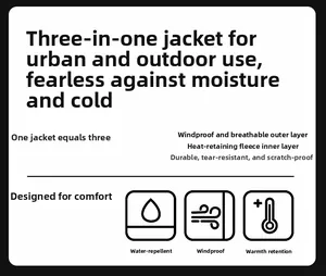 Detail illustration showing 3-in-1 hiking jacket with waterproof shell and fleece lining