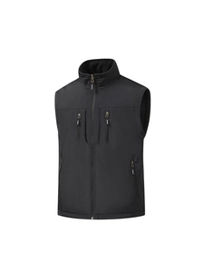 Men's reversible outdoor vest with multi-pocket design and waterproof fleece lining
