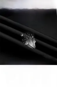Close-up of black water-resistant fabric detail on men's jacket showing anti-stain technology